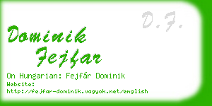 dominik fejfar business card